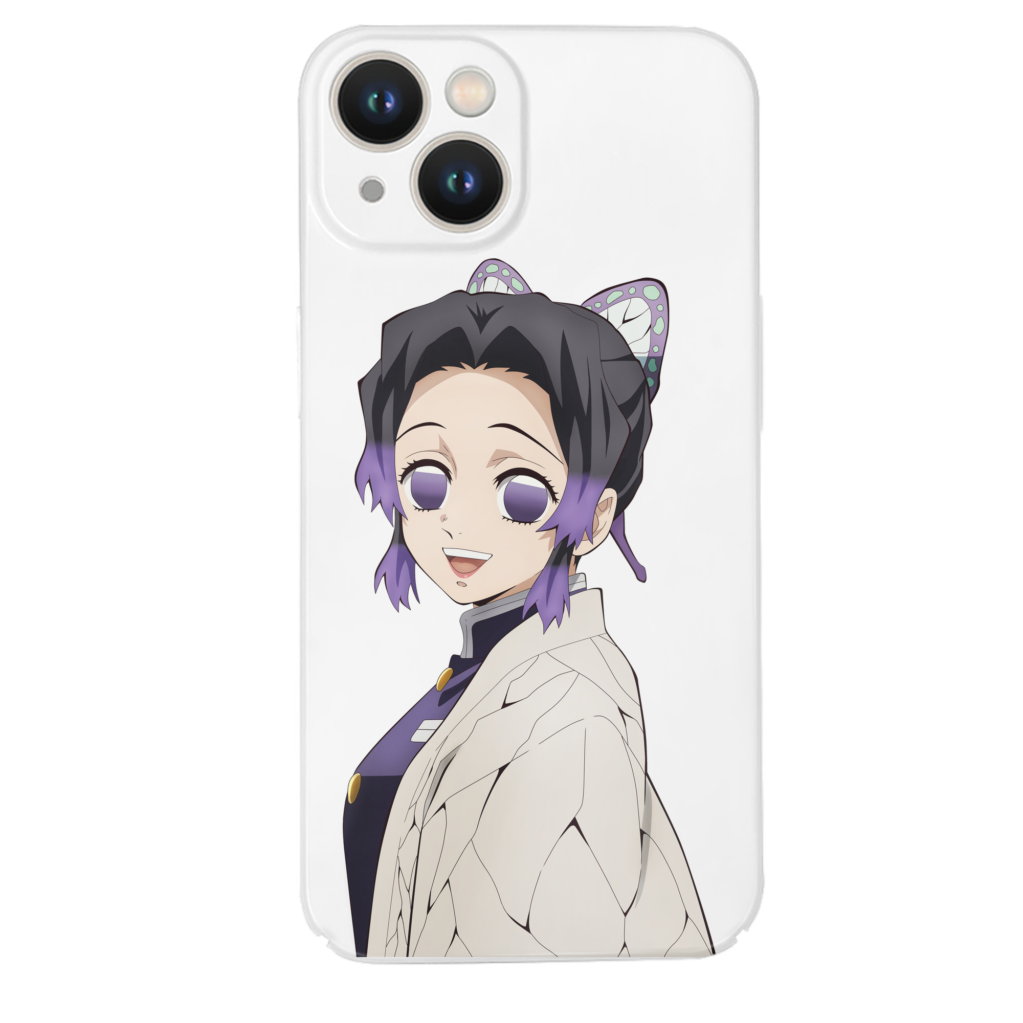 （画像用） 鬼滅の刃（きめつのやいば）蟲柱-胡蝶 しのぶ／こちょう しのぶ Kochou Shinobu 【iPhone 14シリーズ対応】ハードケース